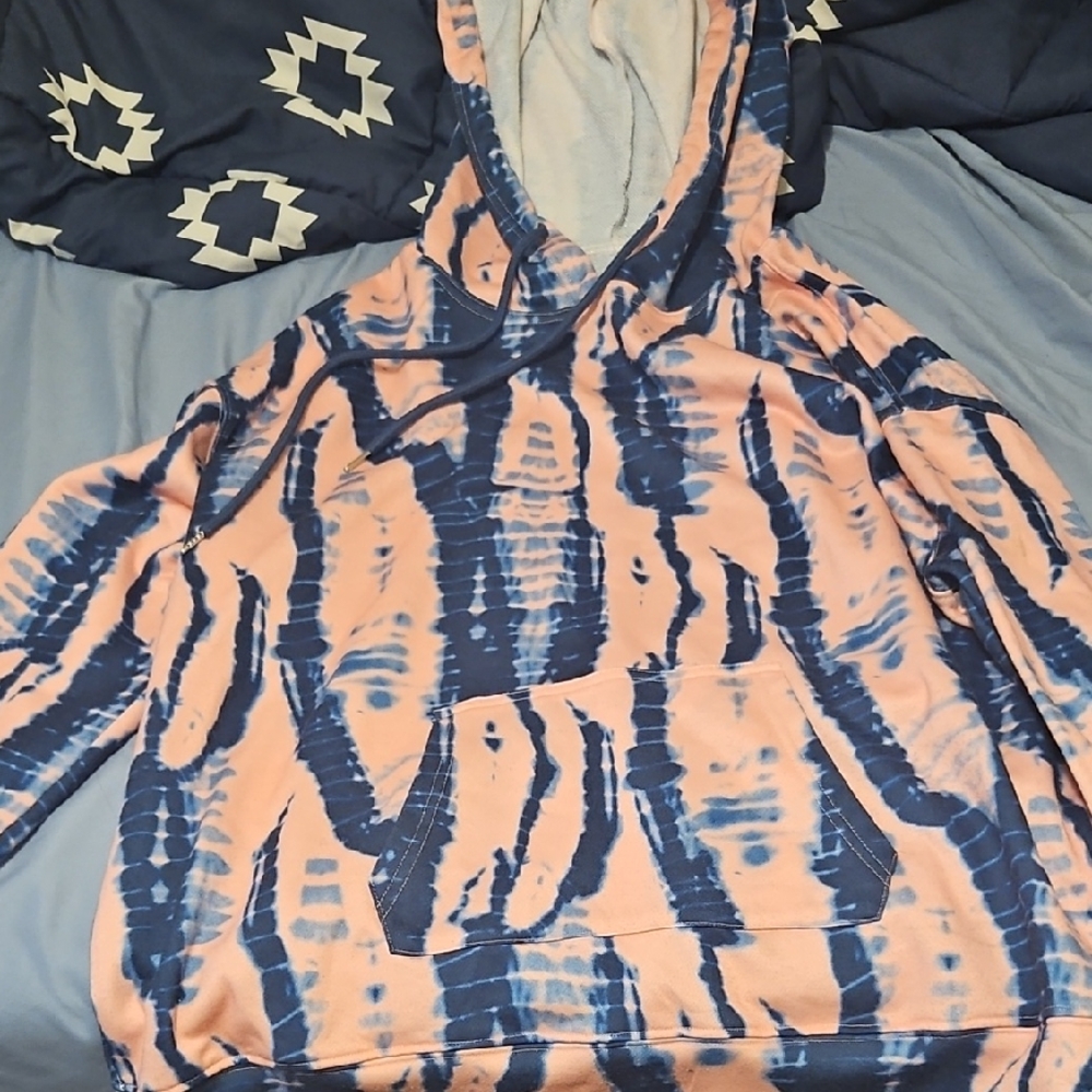 Stylish Blue and Pink Tie-Dye Hoodie